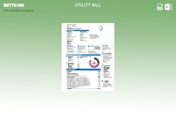 Модерен стил Италијански шаблон за комунални сметки Enel Energia